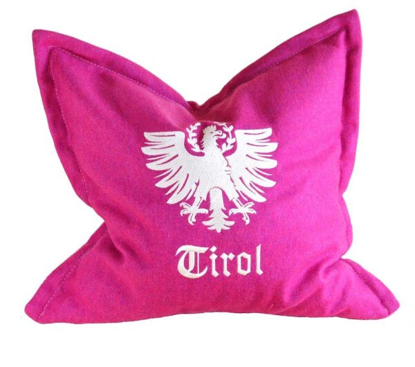 Zirbenkissen - Zirbenpolster pink mit Tiroler Adler