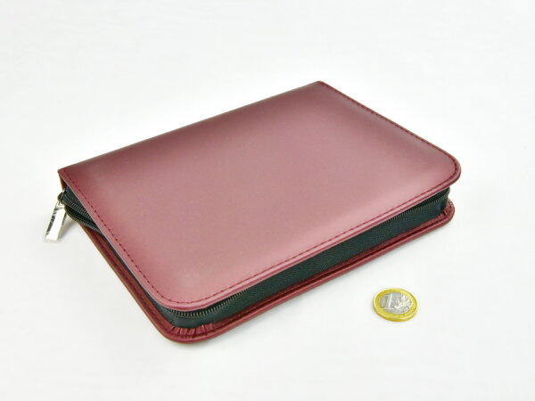 Taschenapotheke leer, Nylon-Etui bordeaux 14 Schlaufen f&uuml;r &auml;therische &Ouml;le