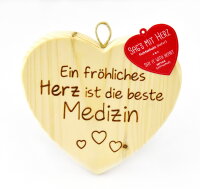 Holzherz mit eingraviertem Spruch - sag&acute;s mit Herz:...