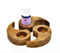 Holzhalter f&uuml;r &Ouml;lfl&auml;schchen Nussholz 3er
