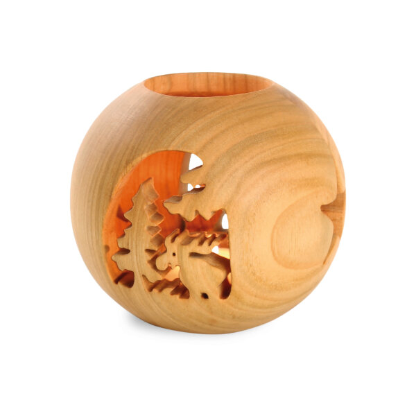 Windlicht aus Holz "Elch"