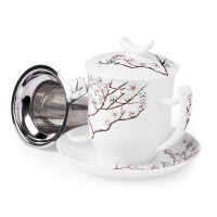 Porzellan Tee-Tasse "Kirschbl&uuml;te" mit...