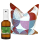 Zirbenkissen "Kreismuster Modern Bordeaux" im Set mit Zirbenherz-Spray 50 ml