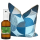 Zirbenkissen "Kreismuster Modern Petrol" im Set mit Zirbenherz-Spray 50 ml